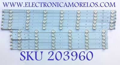 KIT DE LED'S PARA TV HAIER / RCA (12 PIEZAS) / NUMERO DE PARTE CRH-K553535T0613L4CF / CRH-K553535T0613R4CF / E334789 / A7M01H220KYA15CDK / MODELOS 55E5500U / 55E5500UH / 55E5500UA / 55E5500UF / 55E5500UG / 55E5500UB / 55E5500UC / RLD5515A-C